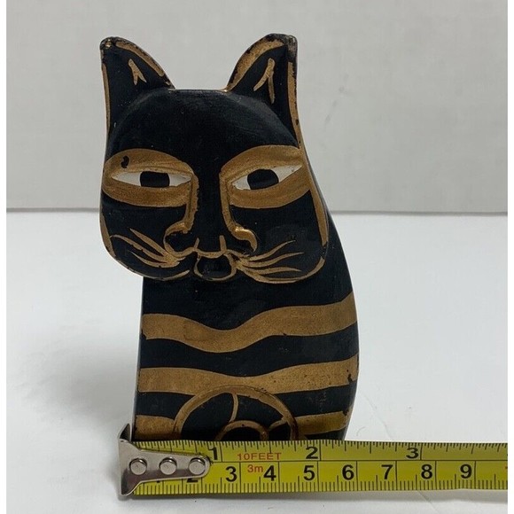 “”SOLD”” Wood Hand Painted Carved Laurel Burch Cat Figurine Single Replacement - Picture 8 of 10